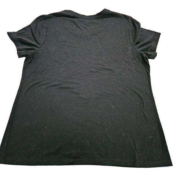 Time And Tru Womens T-Shirt Black Size 2X Cotton Blend Short Sleeve Pullover - Picture 2 of 12